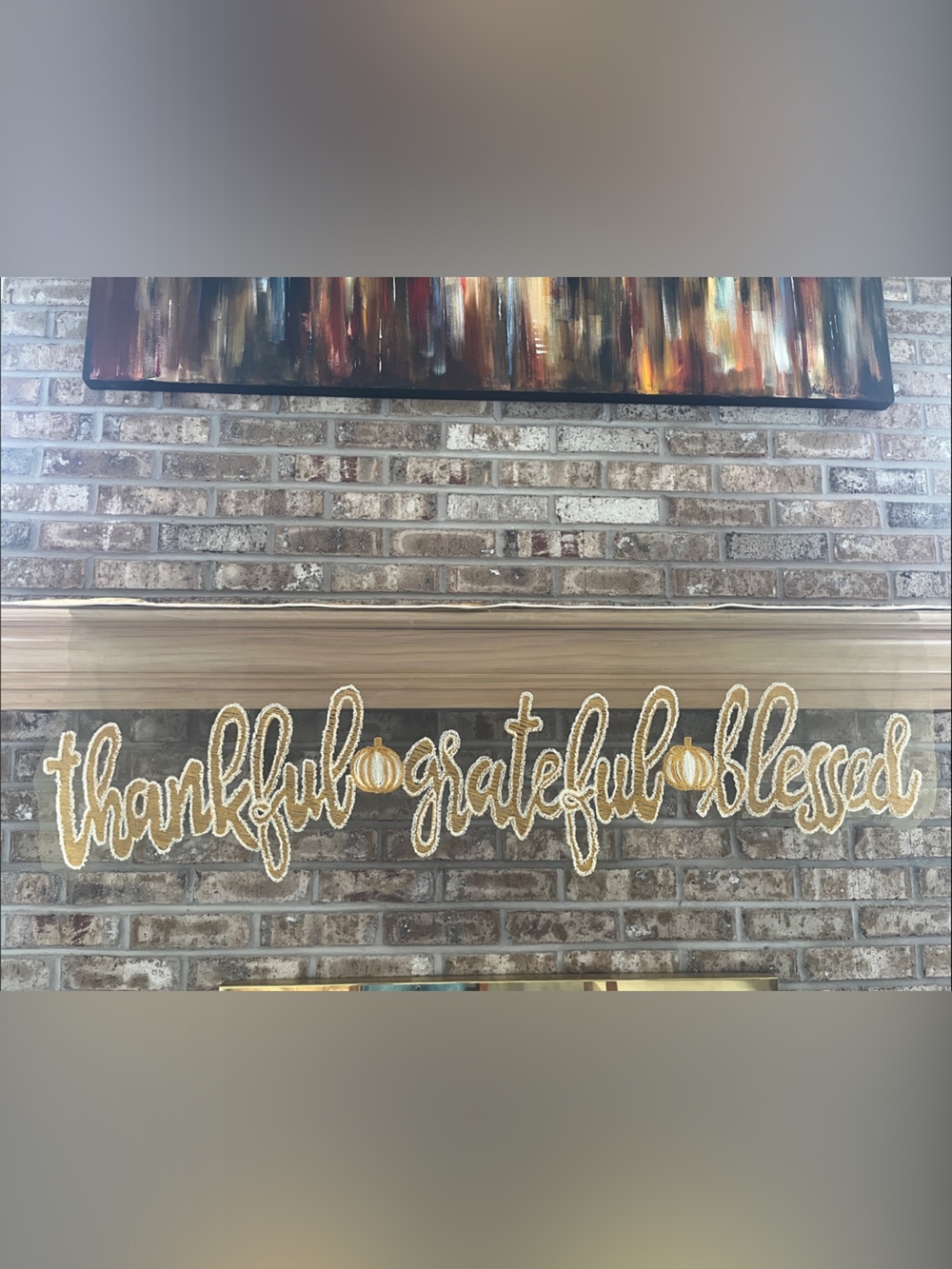 Nicole Miller Gold 'Thankful Grateful Blessed' Script Mantel Scarf